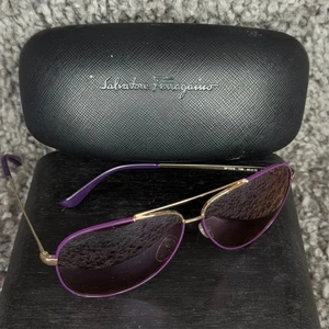 Salvatore Ferragamo SF131S 736 Shiny Light Gold, Purple Sunglasses - Picture 1 of 13