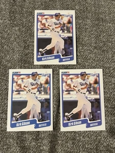1990 Fleer #393 Kirk Gibson 3-Card Lot - Picture 1 of 2