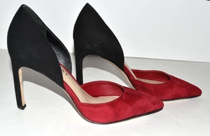 Via Spiga D'Orsay schwarz rot Wildleder spitz zulaufend Pumps Größe 7M - Bild 1 von 9