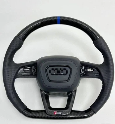 Carbon Fiber Flat Sports Steering Wheel for Audi B8.5 S3 S4 S5 S6 S7 S8 2013+ Foto 1 de 2
