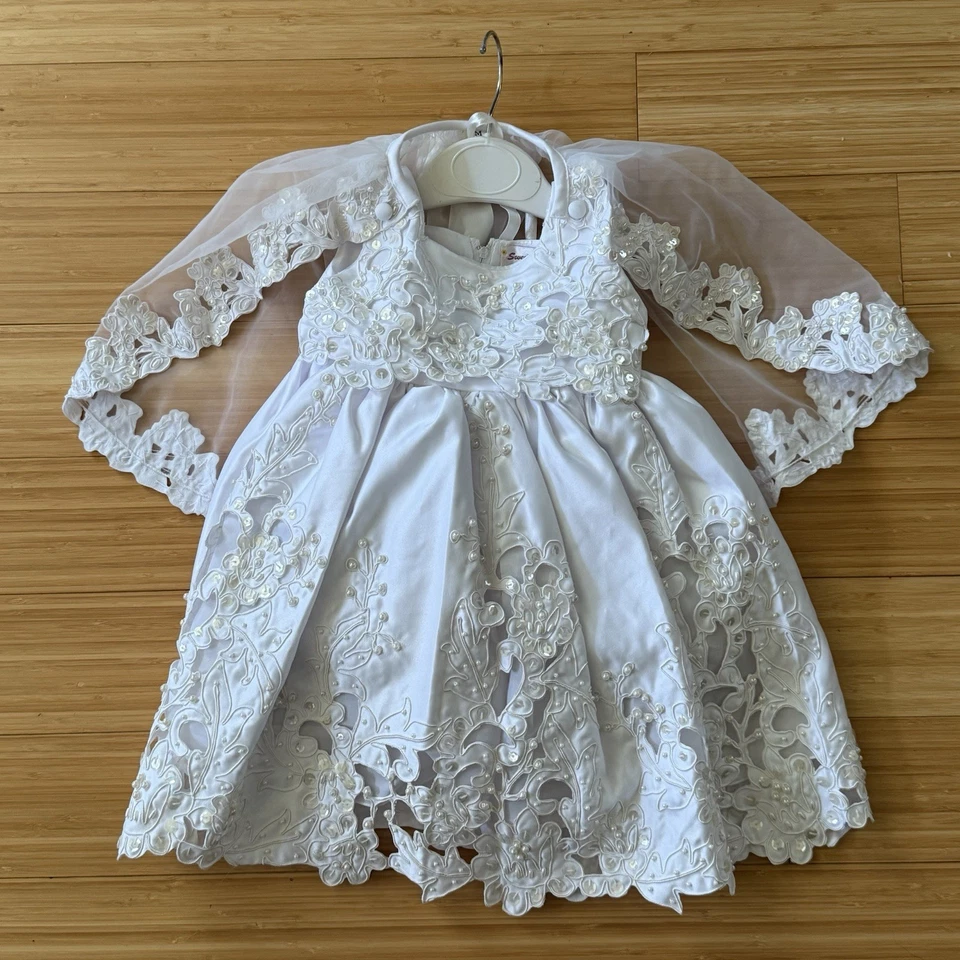 Белое платье для крещения девочек ясельного возраста Virgin Mary Guadalupe плащ наряд размер M - Изображение 1 из 4