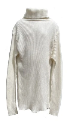 Suéter de punto de manga larga para niñas Pullover de cuello alto blanco ajustado talla 12/14 Foto 1 de 2