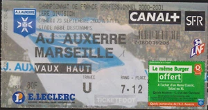 TICKETS DE MATCH DE AJ AUXERRE - OLYMPIQUE DE MARSEILLE DU 23/09/2000 - Imagen 1 de 1