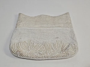 Bolso sin asas vintage blanco con cuentas - Imagen 1 de 11