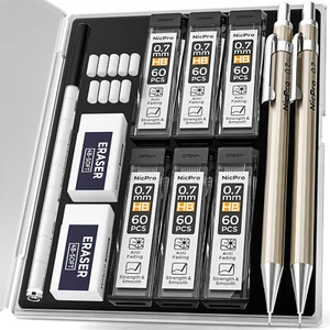Metal Mechanical Pencils Set 2 PCS 0.7 Mm, Drafting Pencil for Artist Writing, S - Picture 1 of 12