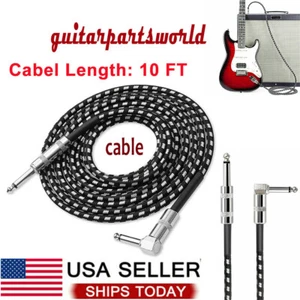 NEU 10 Fuß GERÄUSCHLOS E-Gitarre Bass Kabel Pedal AMP Kabel 1/4" USA KEYBOARD - Bild 1 von 12