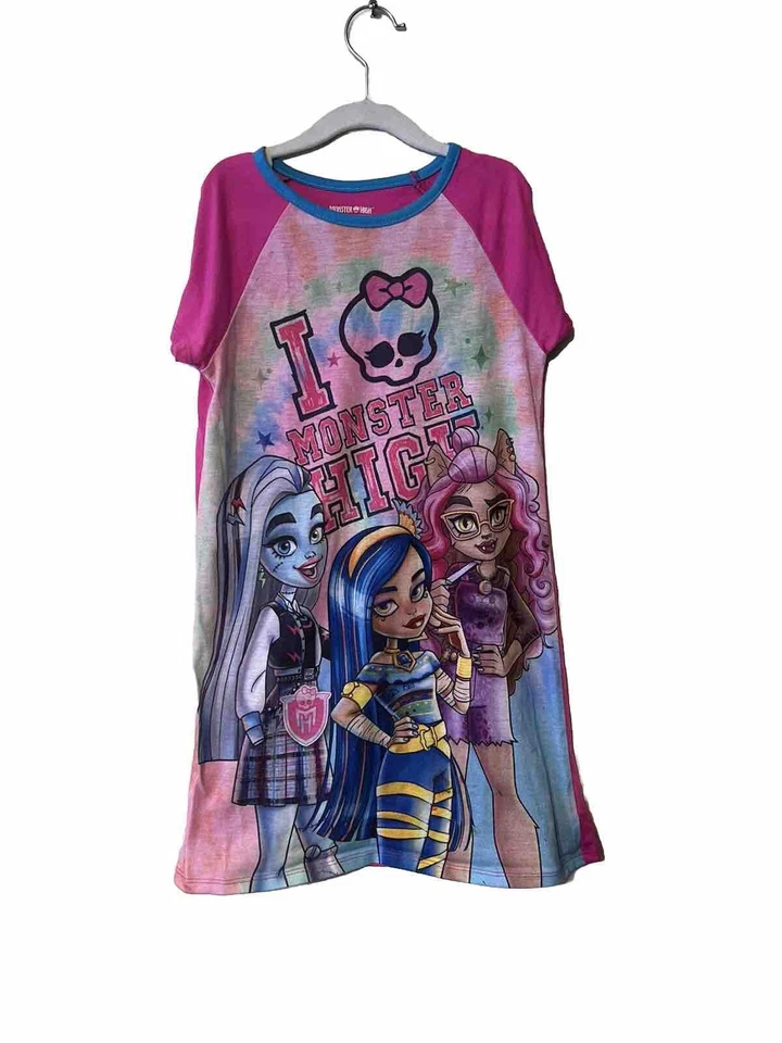 Talla 8 Niñas Monster High Vestido Camisón Ropa de Dormir Rosa Vestido Pijama Foto 1 de 4