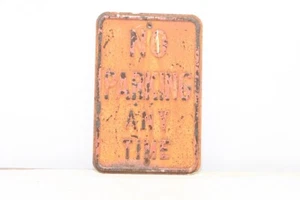 Retired Vintage Metal Embossed Street Sign No Parking At Any Time Heavy Metal - Picture 1 of 8