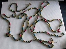 Vintage Christmas Garland Small Bead Japan Multi Colored