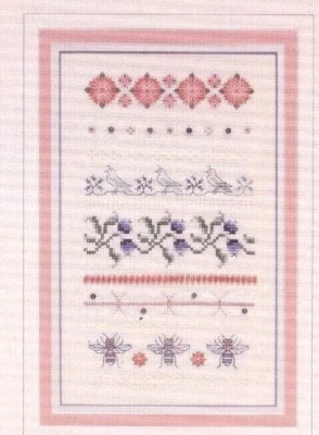 Cross Stitch Just Nan Blueberry Hill RARE OOP Pattern BEES Birds FLOWERS - Image 1 of 2