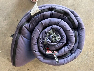 Saco de dormir Coleman vintage de gran tamaño cama rollo de franela a cuadros lona 39 X 81 Foto 1 de 4