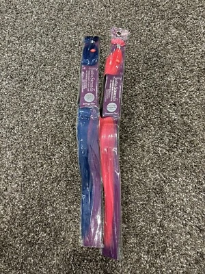 Extensiones de cabello humano premium satinado platino 18 pulgadas azul rosa Foto 1 de 4