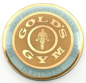 VINTAGE SELTENE GROSSE GLAS GOLD FITNESSPLATTE, SCHÜSSEL GRAVIERT VERGOLDET FITNESSSTUDIO FANS - Bild 1 von 16