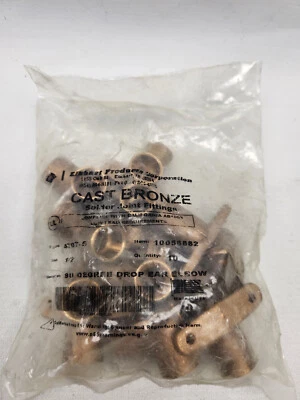 (pack of 10) 1/2" 90° Drop Ear Elbows Brass Solder elkhart 10056882