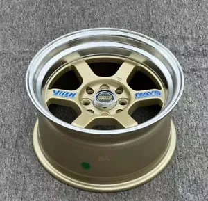 1pc TE37 Wheels 15x8j ET0 4x100 4x114.3  Gold Rims - Picture 1 of 2