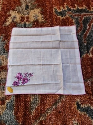 NUEVO Pañuelo Vintage Intrincado Flores Bordadas Suiza 10.5x10.5 Foto 1 de 3