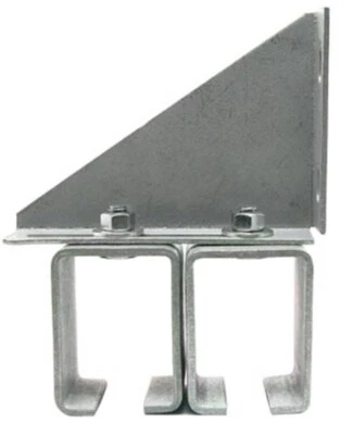 ZORO SELECT New Box Track Rail Bracket Wall Double Mount Galvanized 48082