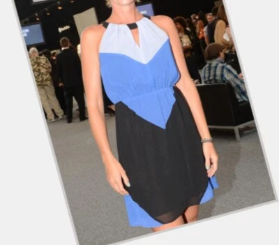 INC Blue & Black Color block Dress Size M - Image 1 of 4