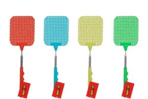 2X Extendable Fly Swatter - Single Colour Assorted Bugs Insect Telescopic Swat - Picture 1 of 1