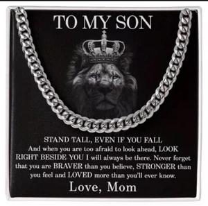 To My Son Necklace, Gift for Son from Mom, Christmas Gift for Boy Boys Son - Afbeelding 1 van 5