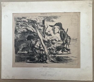 Honoré Daumier Paris Frankreich Zeitung Original Le Charivari, "Depiste!" Antik - Bild 1 von 8