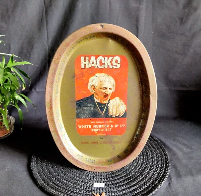 Bandeja de lata publicitaria de caramelos vintage Hacks White Hudson & Co. Inglaterra TR143 Foto 1 de 4