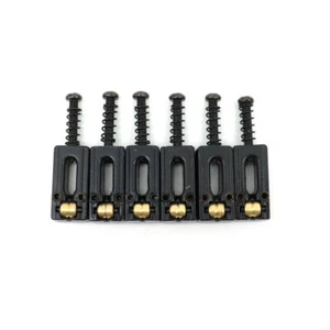 NEW 6 SADDLES ROLLER black pour bridge guitare TELECASTER - STRATOCASTER - etc - Imagen 1 de 6