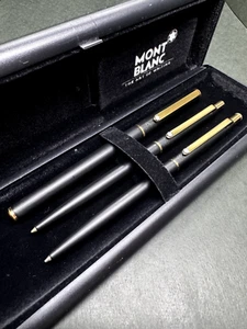 MONTBLANC Noblesse Slimline Black steel-nib FP &Push Knock BP & 0.5mm MP set - Picture 1 of 24