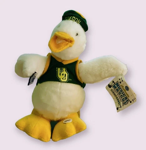 w/tags Applause Oregon Ducks 13 inch Musical Plush rare Mascot Cover