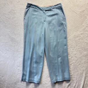 Tommy Bahama Hose Damen Gr. 10 Blau 100 % Seide Cropped High Waist - Bild 1 von 12
