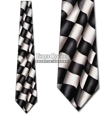 Flag Ties Checkered Neckties Racing Tie NASCAR Checkered Flag Neck Ties - Image 1 of 3