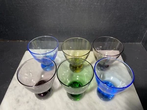 MULTICOLOR CORDIAL GLASSES, ITALIAN ART GLASS BLOWN GLASS - Picture 1 of 11