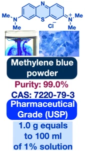 Methylene Blue USP Pharma Grade powder, 50g, +99.0% ( FOR SALE OUTSIDE EUROPE) - Foto 1 di 7