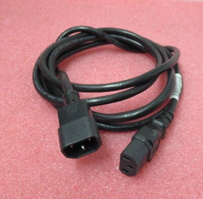 HP 142263-003 10FT 3M Black PDU Power Extension Cable C14 Male To C13 Female - Image 1 of 4