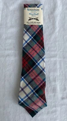 Ingles Buchan Mens Necktie 3" Scottish Wool Tartan Plaid Vintage ‘MacDuff Dress’ - Image 1 of 4