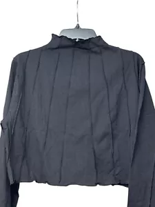 Reebok Women’s Plus Size Seam detail long sleeve crop top in Black, Sz. 2X - Picture 1 of 12