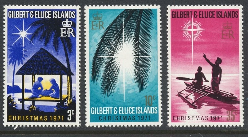 Gilbert & Ellice Islands 1971 SC 190-192 MH Set Christmas - Image 1 of 3