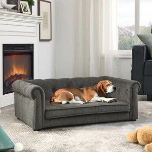 Dog Bed Sofa Foam Dog Pet Dog Couch for Medium and Large Dogs Gray For 250lbs - Picture 1 of 10