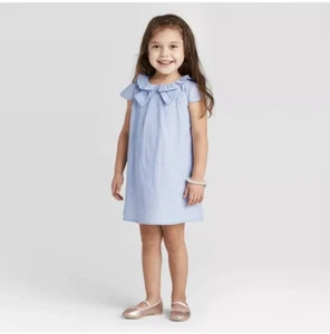 Toddler Girls' Short Sleeve Gauze Dress 4T by Just One You made by Carter's Blue - Picture 1 of 6
