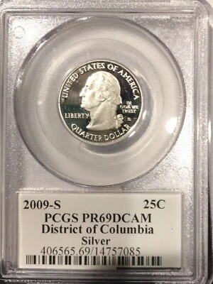 2009 S 25C Silver Quarter District Of Columbia PR69DCAM PCGS Certified - Image 1 of 2