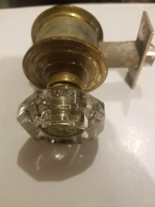 Schlage Vintage 30er Jahre Glas Schrank Türdrücker Garnitur  - Bild 1 von 5