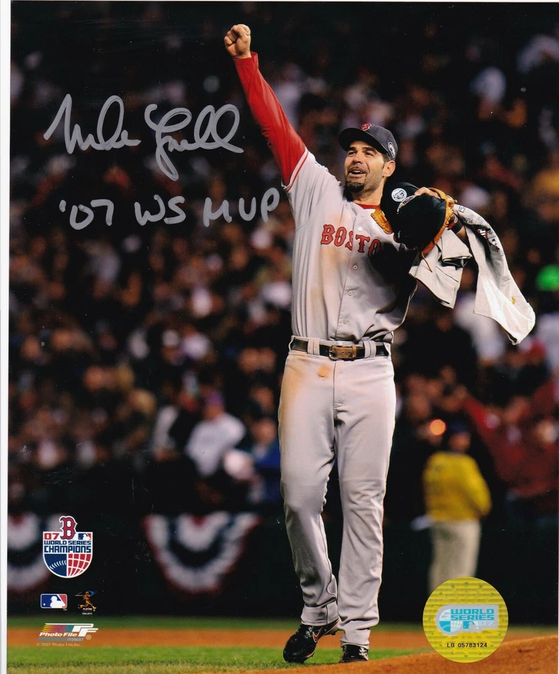 МАЙК ЛОУЭЛЛ БОСТОН RED SOX 07 WS MVP ДЕЙСТВИЕ ПОДПИСАННЫЙ 8 x 10 - Изображение 1 из 1