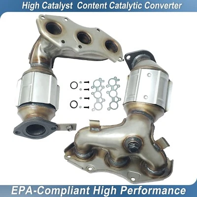 2x Front For 2007-2017 Toyota Camry / Lexus Es350 3.5L catalytic converter - Image 1 of 4