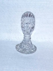 PERFUME BOTTLE with Stopper  Vintage Hollywood Regency Style Cut Glass - Picture 1 of 7