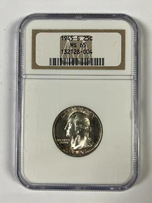 1945 S Washington Silver Quarter 25C NGC MS 65 - Image 1 of 4