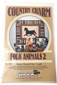 Country Charm Folk Animals 2 Quilt Pattern Donna Gallagher Horse French Hen Lamb - Picture 1 of 4