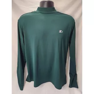 Starter Star-Fit Mock Neck Long Sleeve Pullover Athletic Shirt Green L 42-44 - Picture 1 of 5