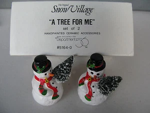 NEW SNOW VILLAGE "A TREE FOR ME" SET OF 2 #5164-0 (DEPARTMENT 56) - Picture 1 of 2