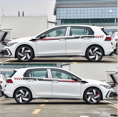 Car Body Side Sticker Racing Stripe Vinyl Decals Styling Accessories Waterproof - Image 1 of 4