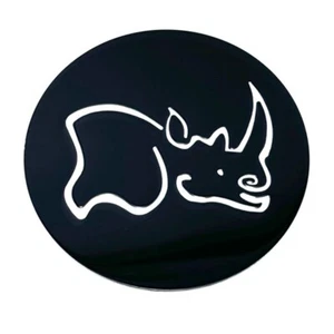 Black Rhino Gloss Black 80mm Dia Center Cap Replacement Logo/Emblem PN: TE80BR - Picture 1 of 5